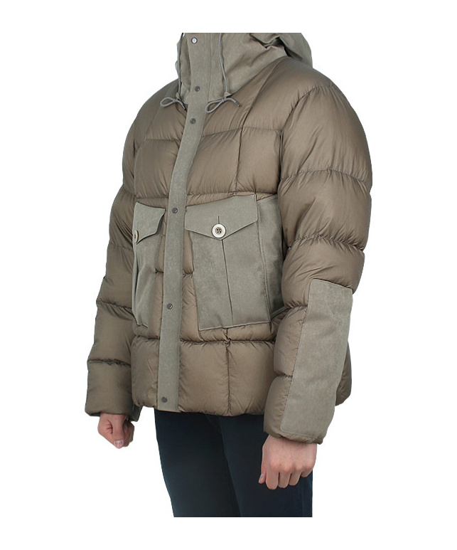Ten C Tempest Combo Down Jacket In Green