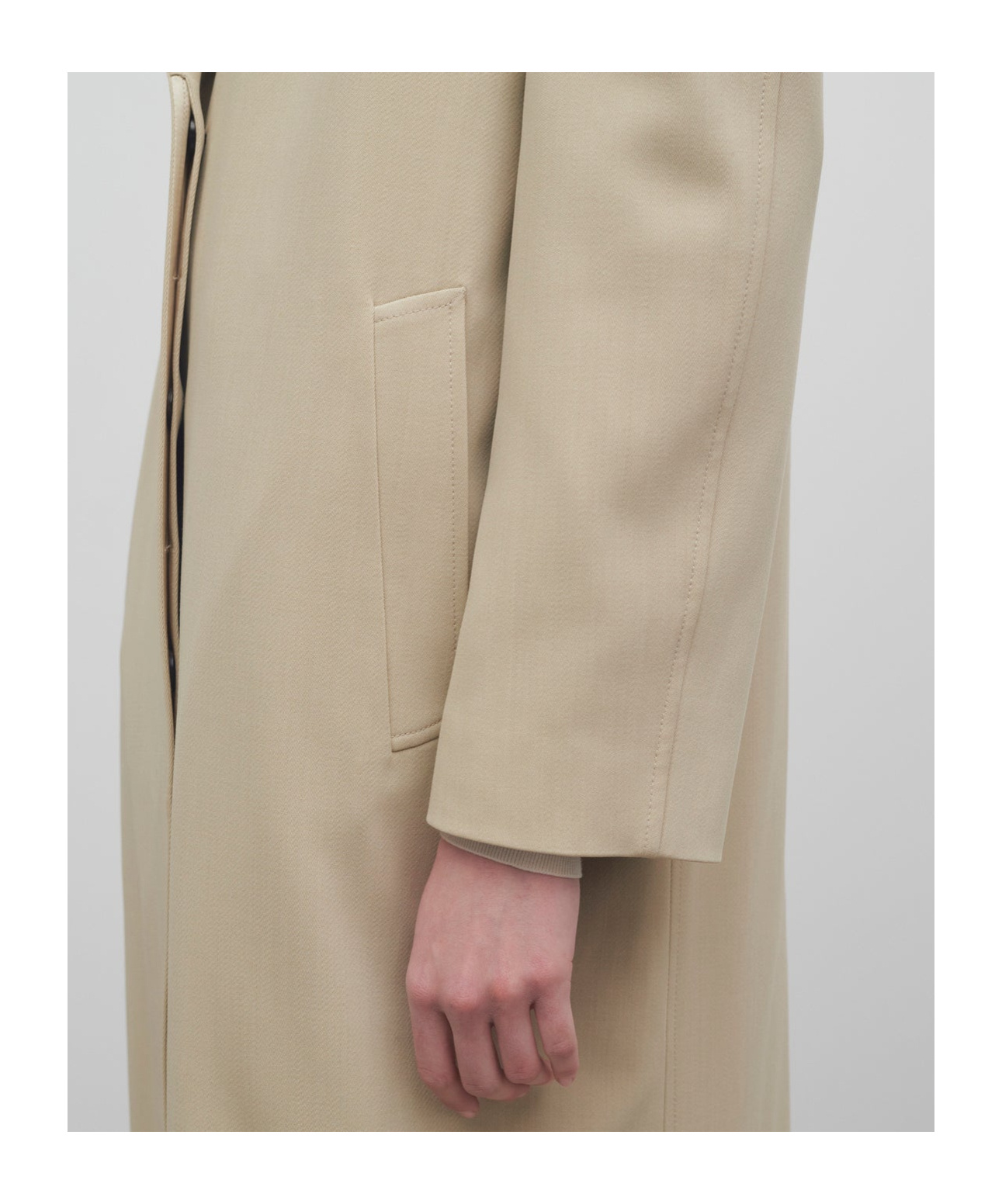 The Row Long-sleeved Wool Coat In Nude
