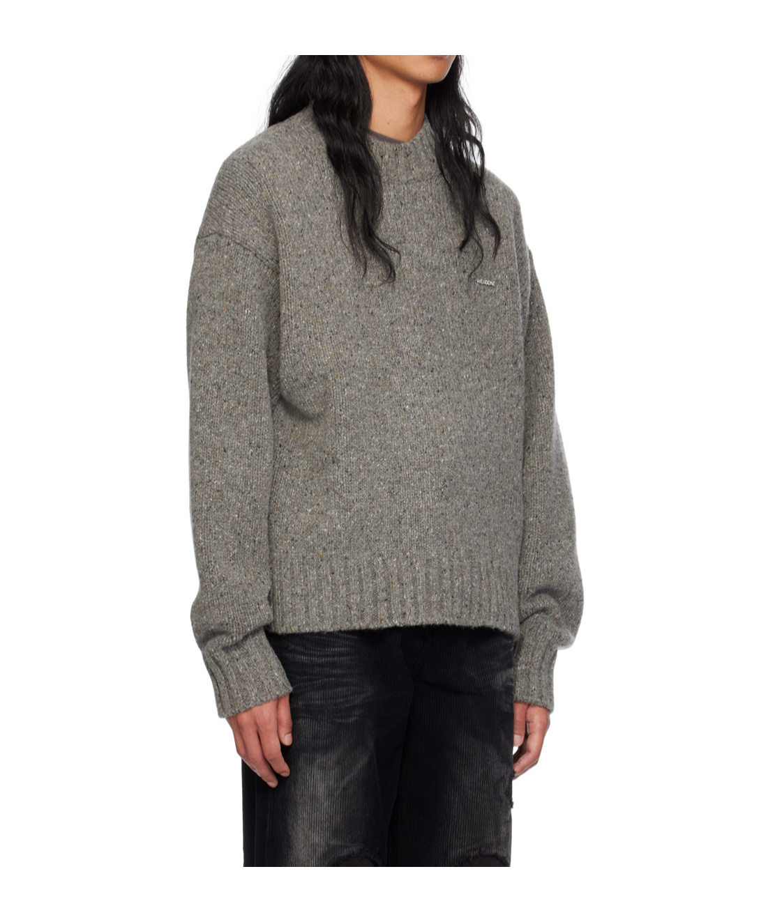 We11 Done Rib Knitted Sweater In Gray