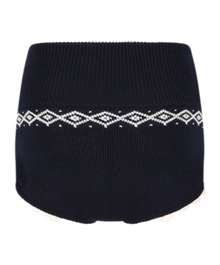 Magda Butrym Geometric-print Ribbed Shorts In Blue