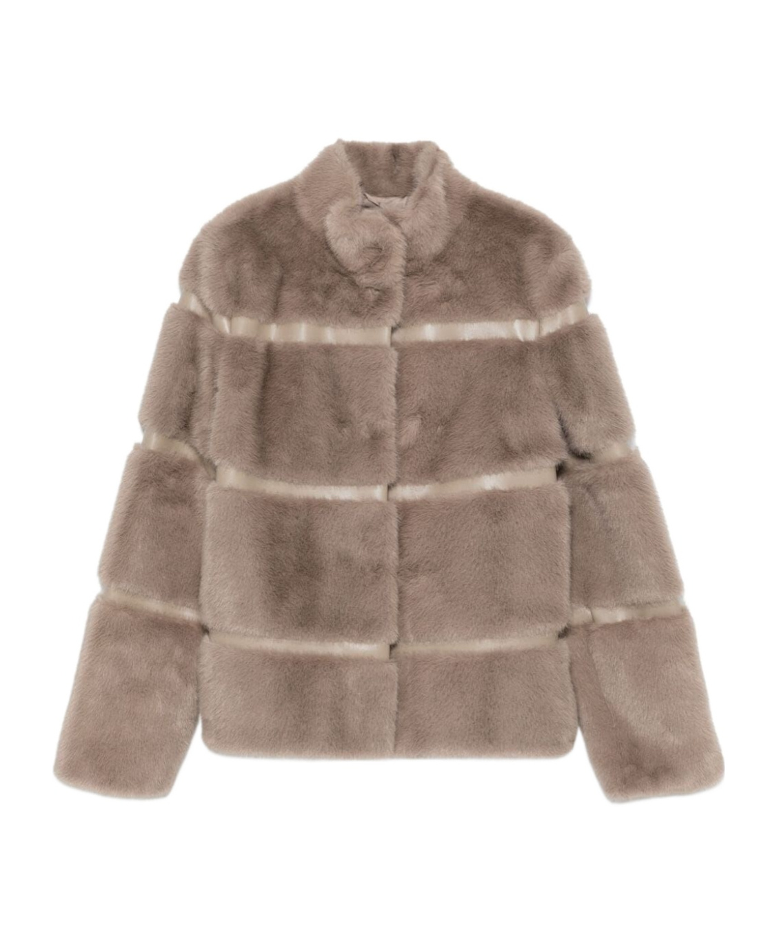 Twinset Faux-fur Jacket In Brown