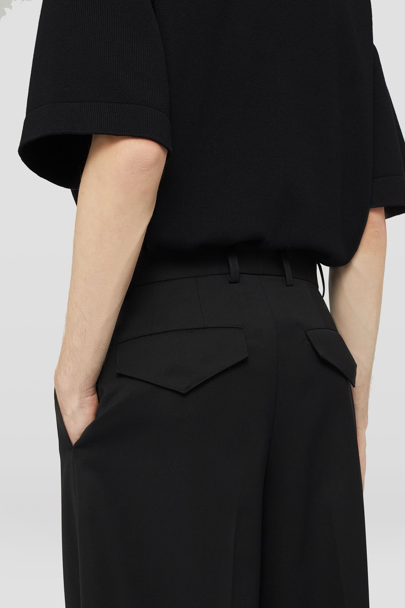 Jil Sander High-waisted Tailored Wool Trousers In Black