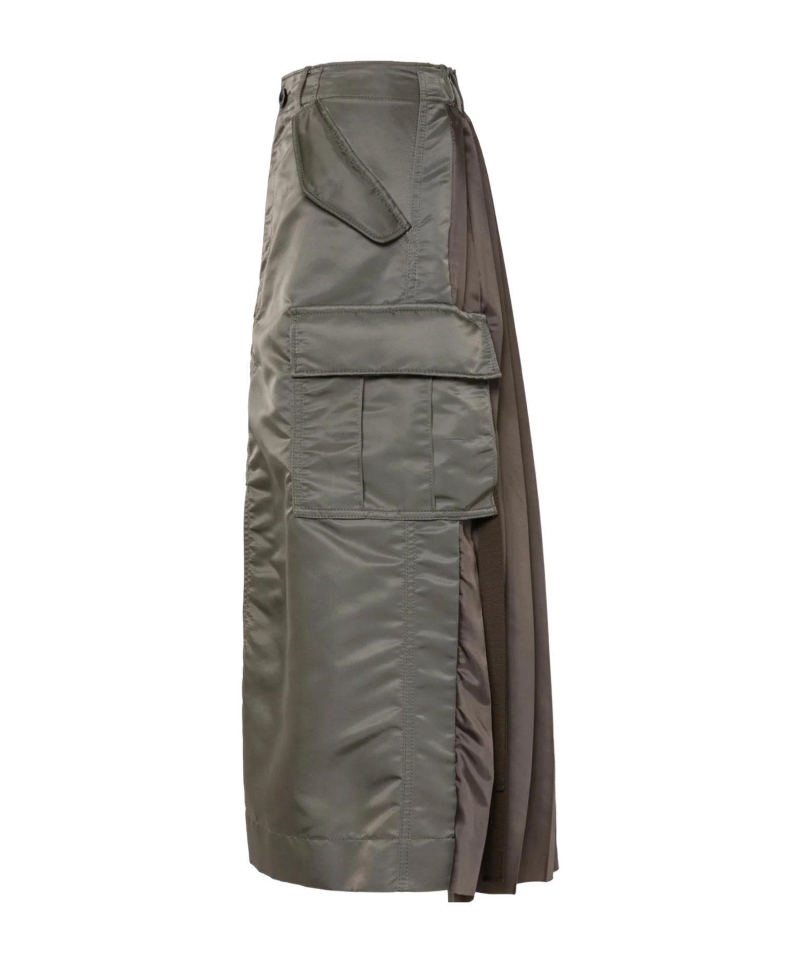 Sacai Twill Skirt In Subtle Beige With Clean Lines In Gray