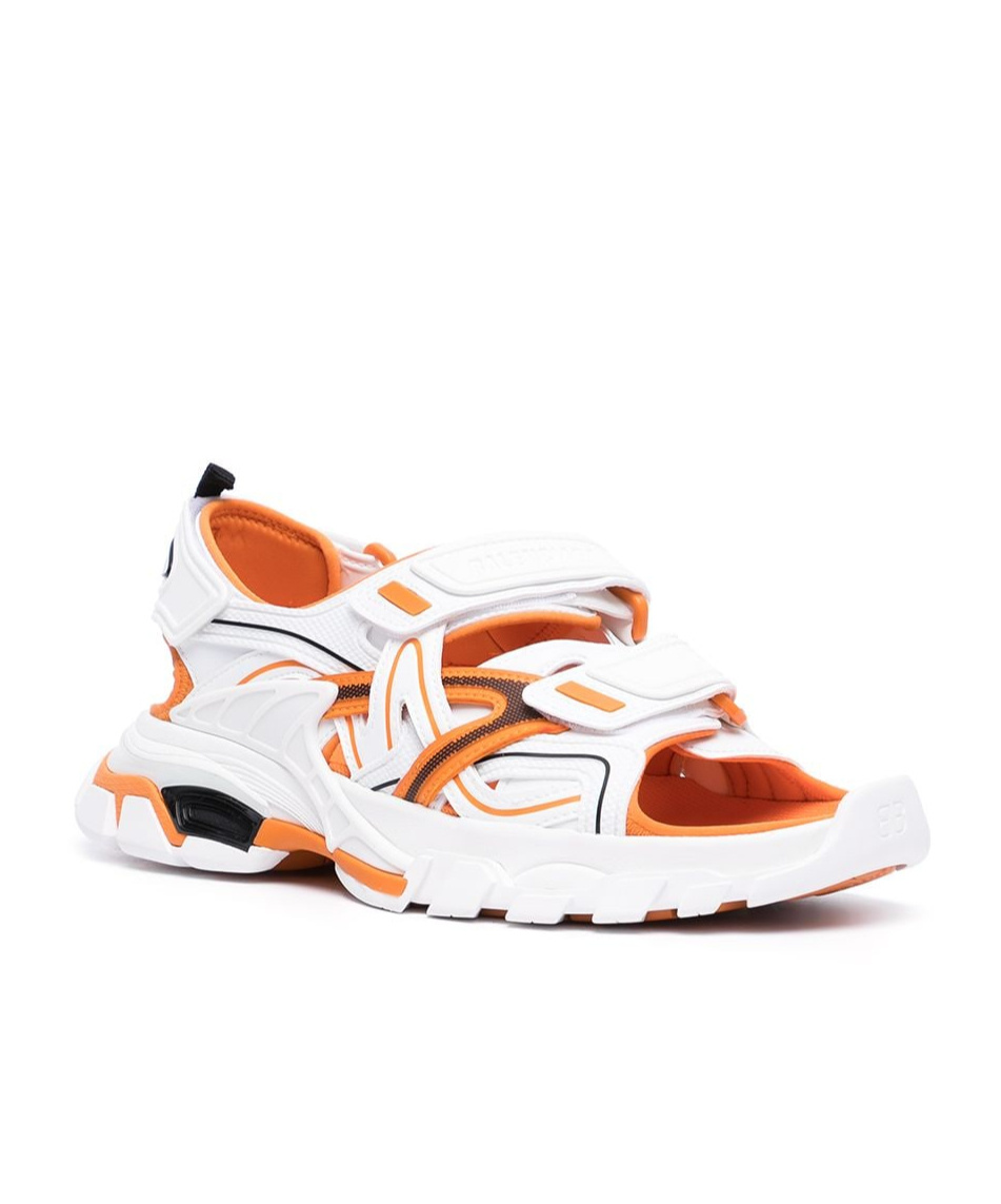 Shop Balenciaga Logo-patch Open-toe Sandals In White