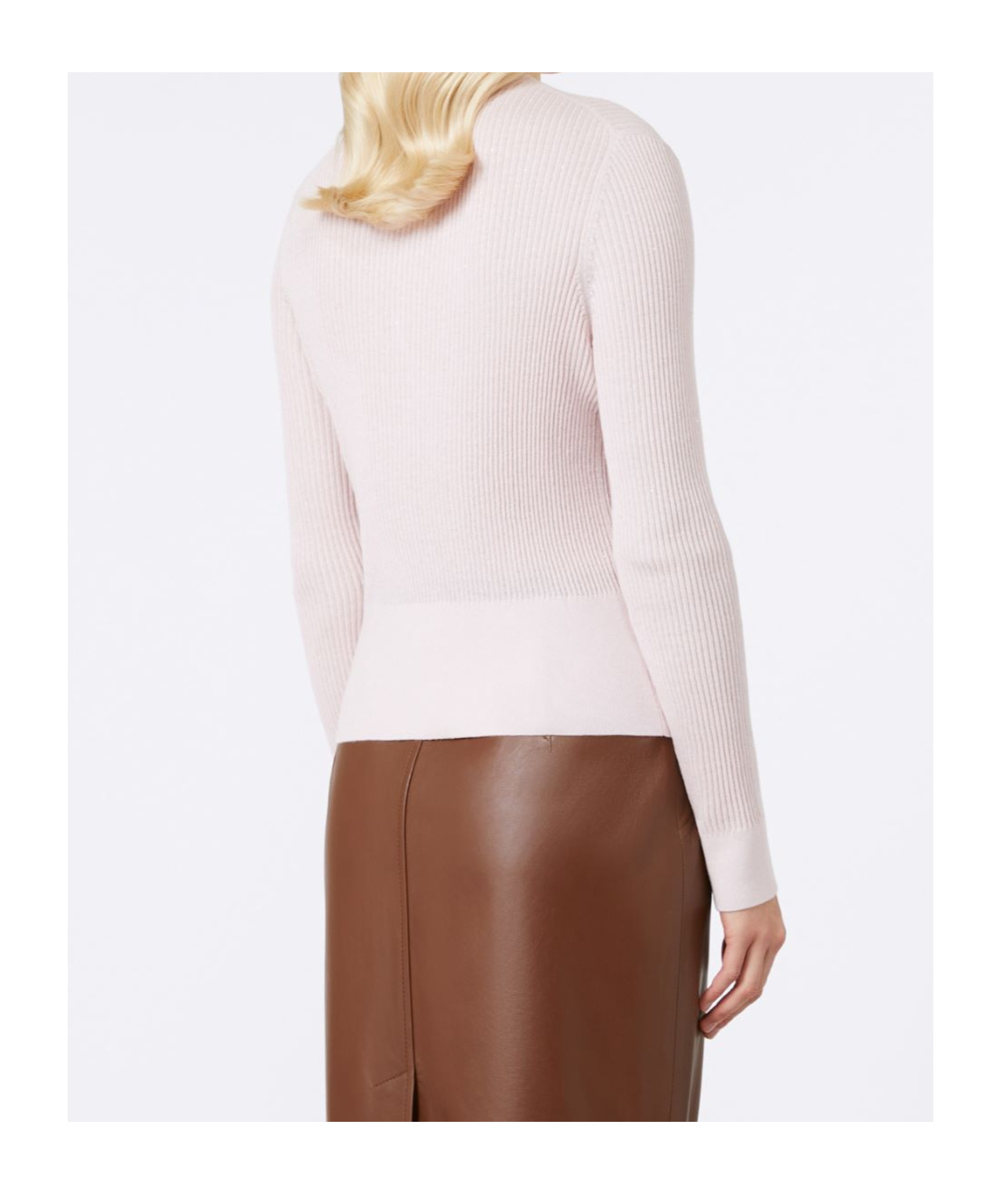 Max Mara Wool And Silk Crew-neck Cardigan In Pink