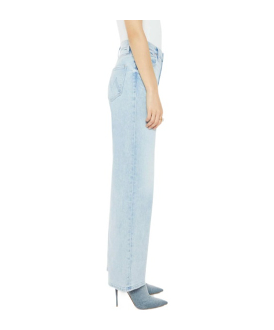 Mother The Spinner Zip Sneak Jeans Light As A Feather In Blue