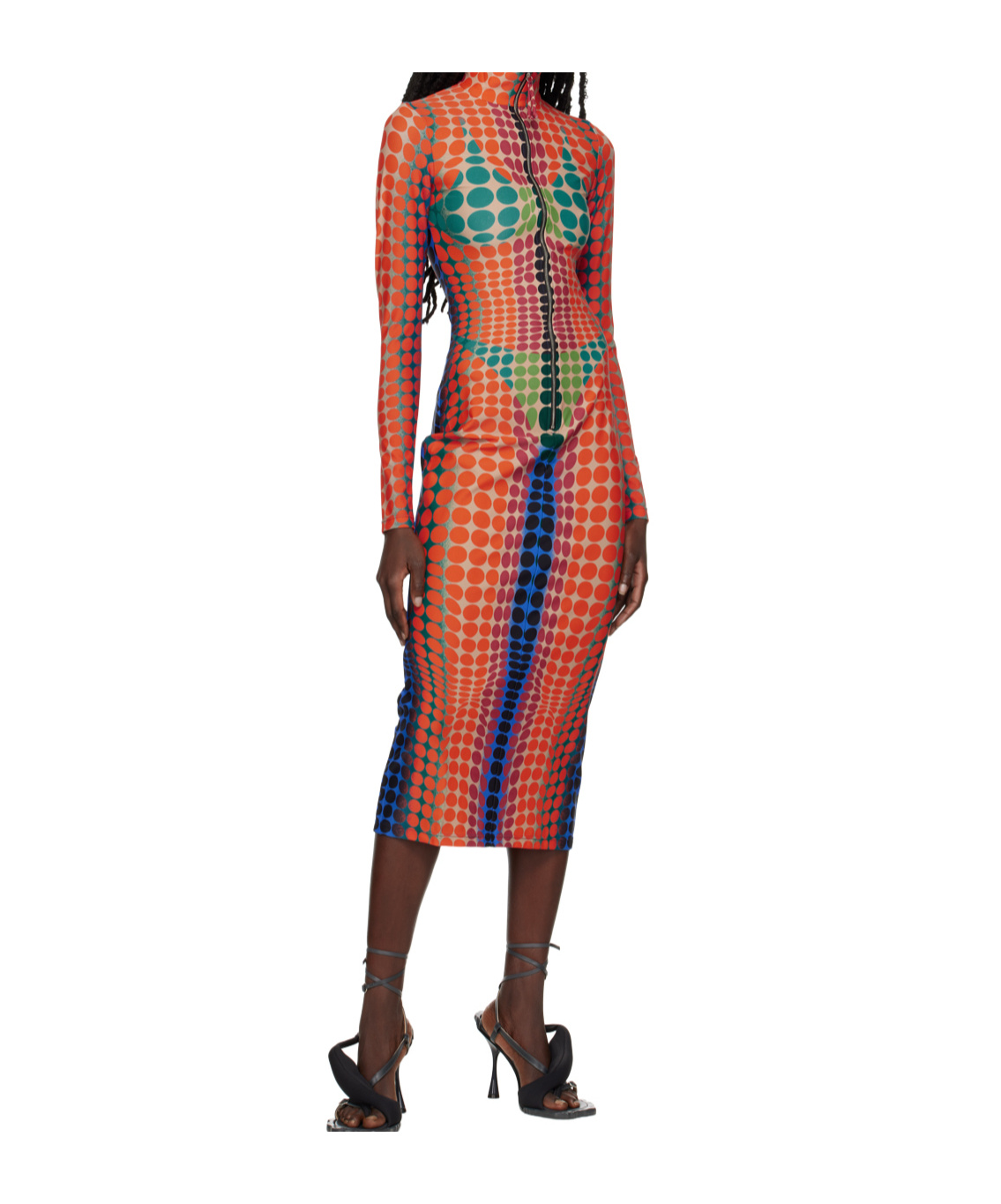 Jean Paul Gaultier Midi Dress In Orange