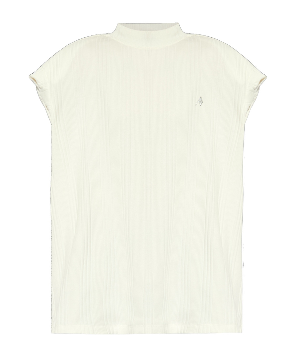Attico Ivory Logo-raised Ribbed Top In White