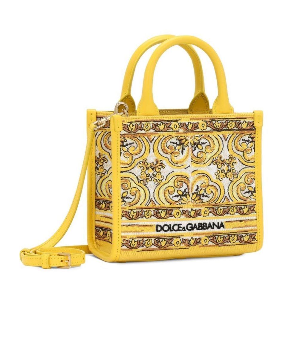 Dolce & Gabbana Mini Dg Daily Canvas Tote Bag In Yellow