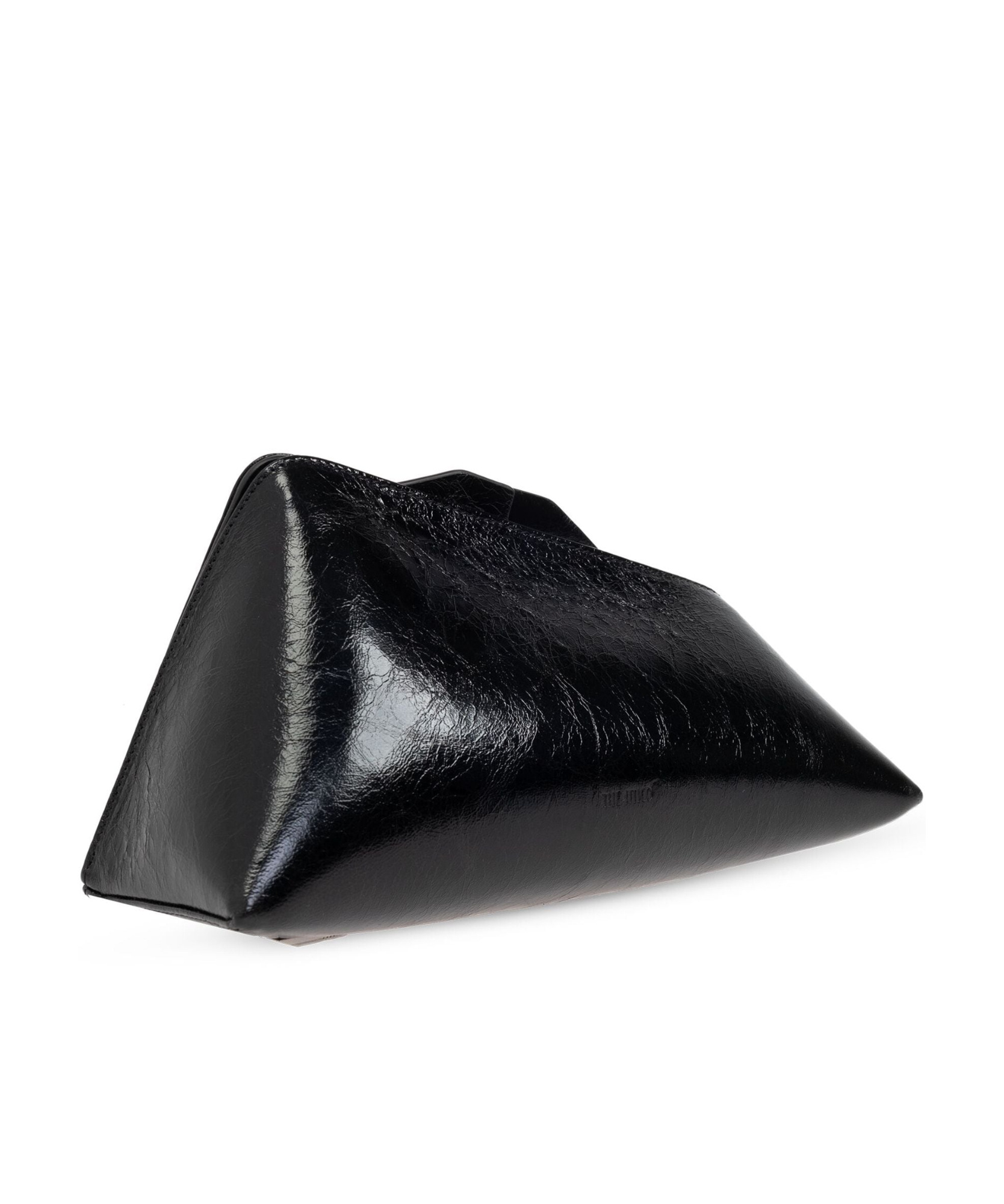 Attico Midnight Leather Clutch Bag In Black