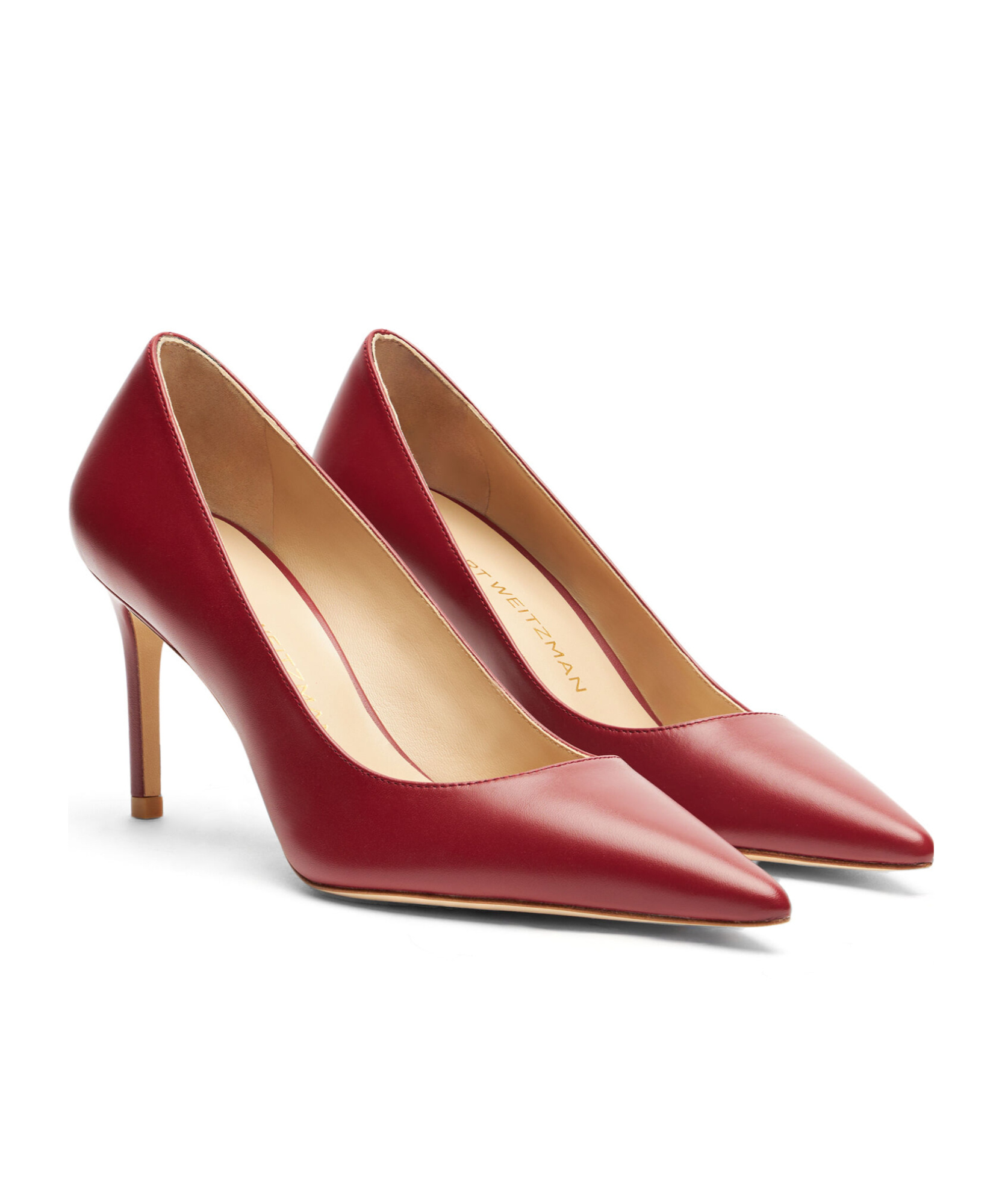 Stuart Weitzman Stuart 85mm Leather Pumps In Red