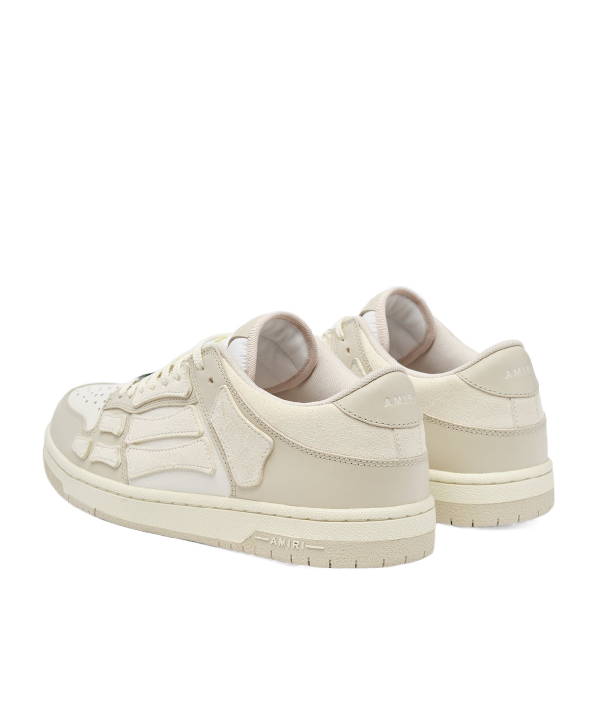 Amiri White & Beige Skel-top Low Sneakers In White