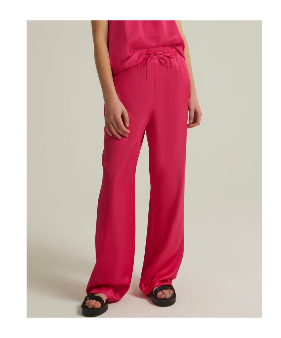 Yves Salomon Elastic Waist Casual Pants In Pink