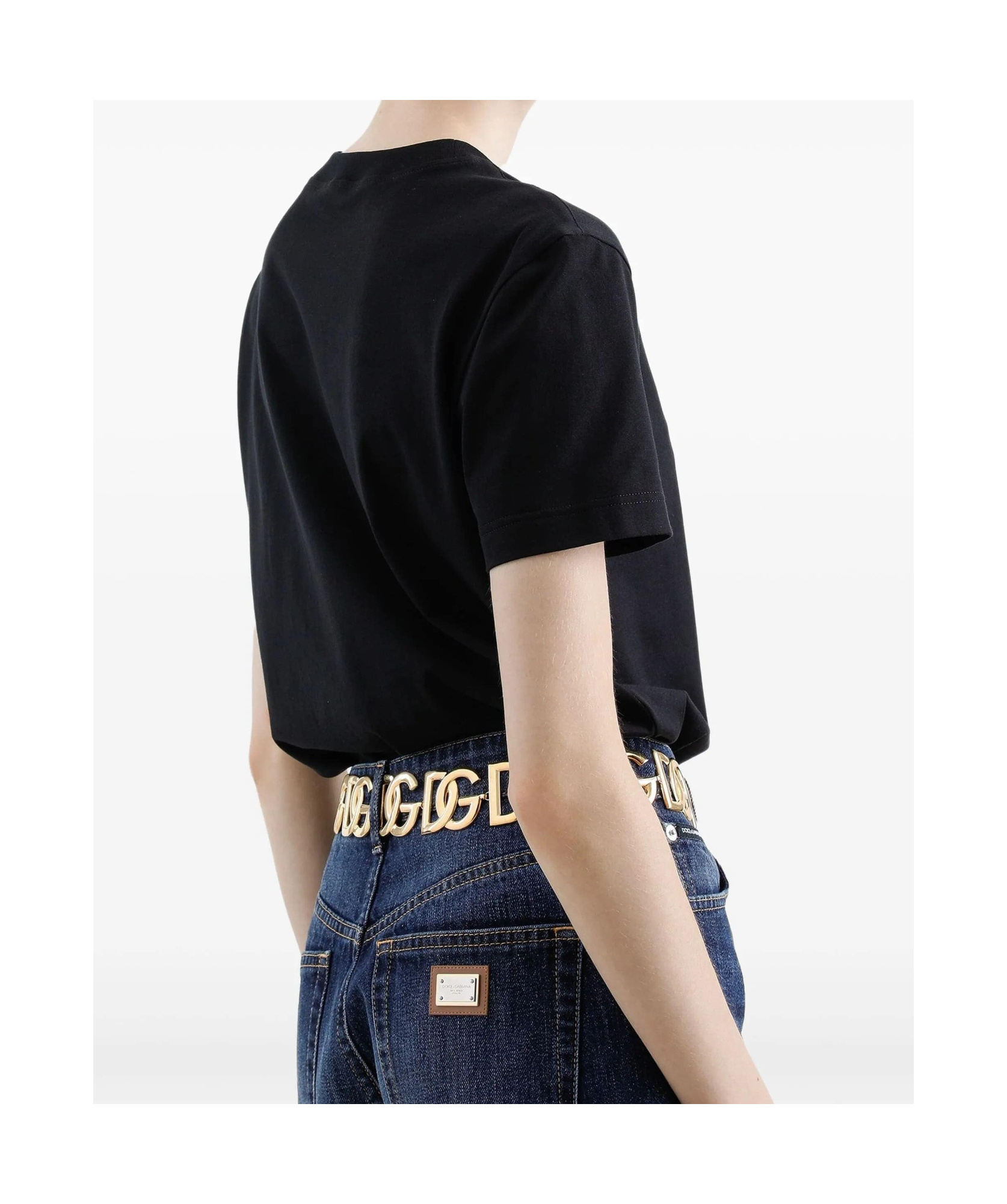 Dolce & Gabbana Jersey T-shirt With Dg Logo Embroidery In Black