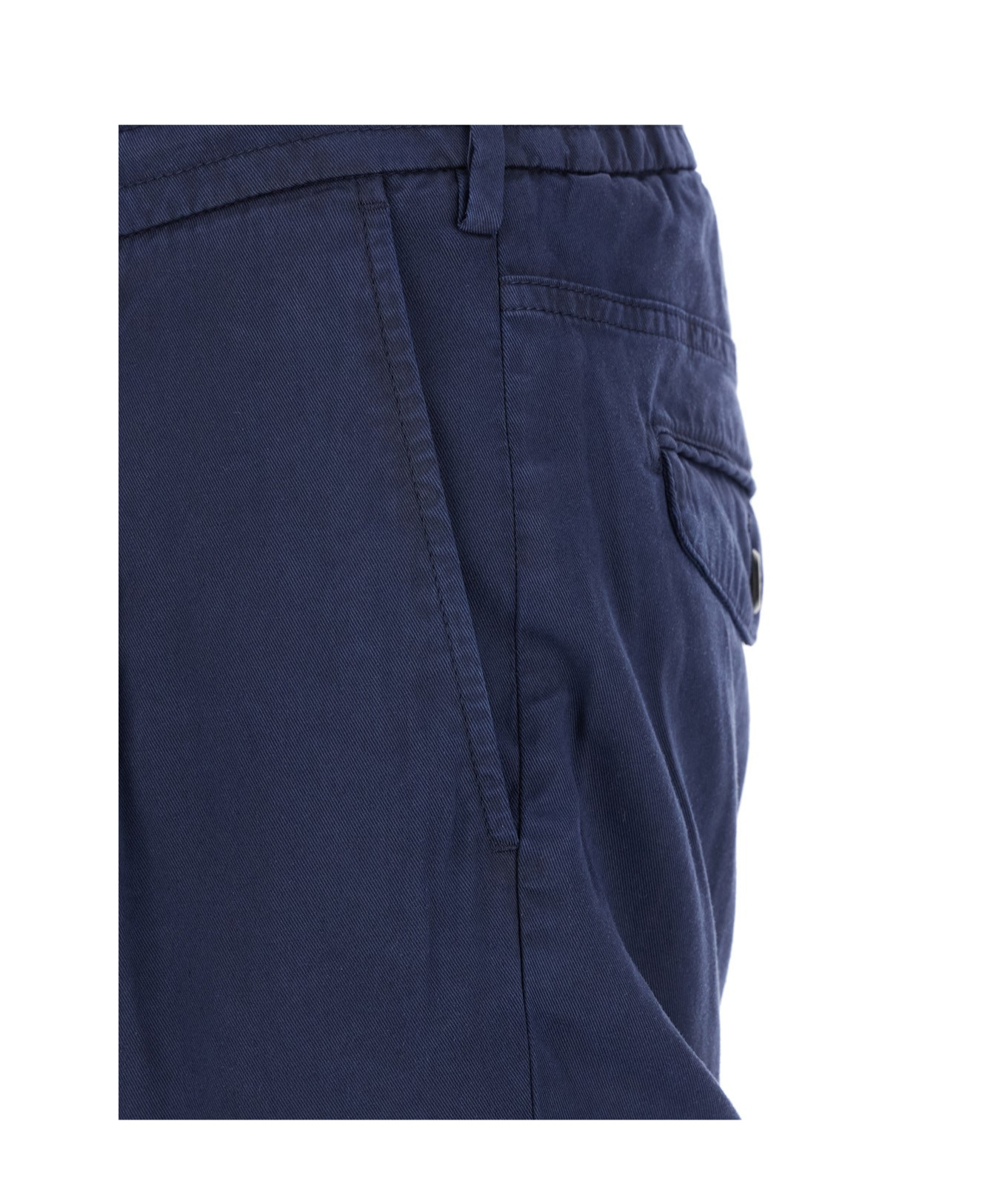 Eleventy Blu Drawstring Waist Pants In Blue