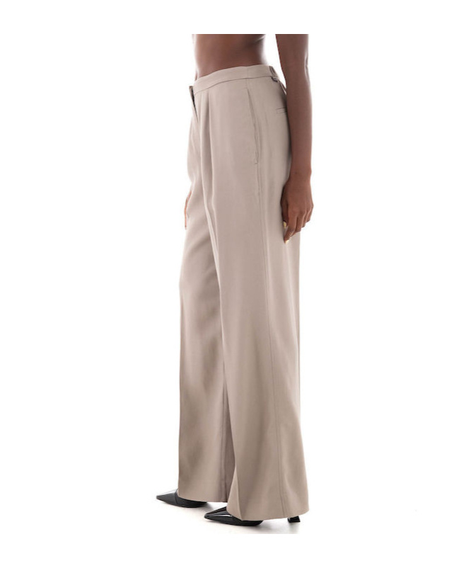 Shop Calvin Klein Pleated Wide-leg Pants In Nude