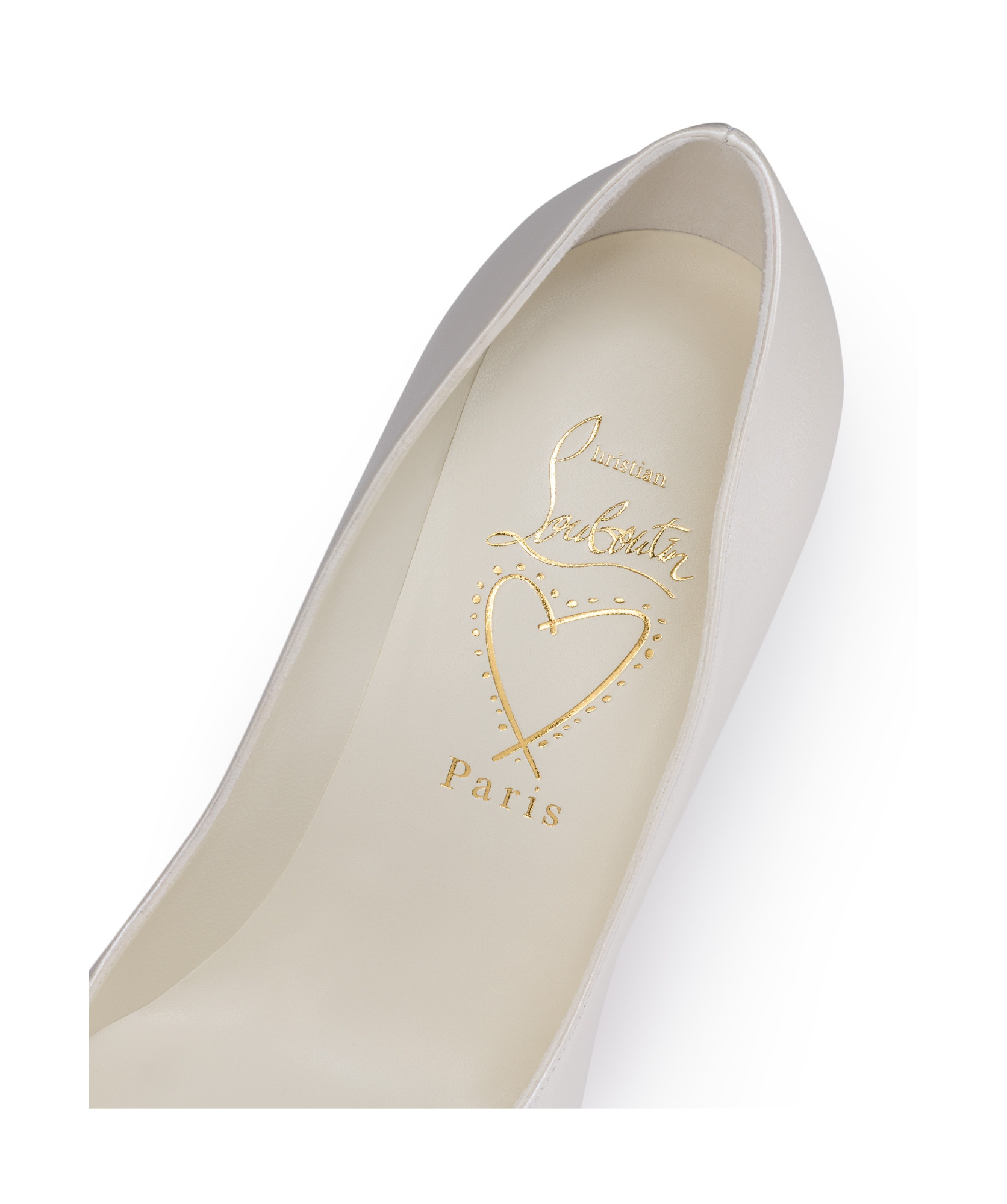 Christian Louboutin Pointed Toe High Heels In White