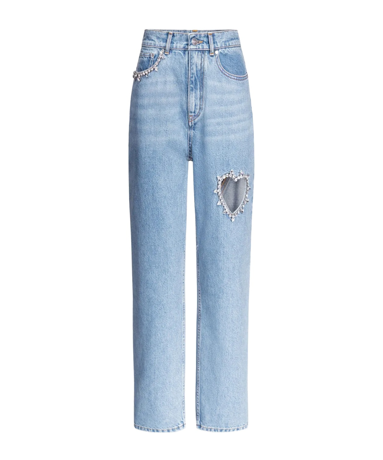 Shop Area Crystal Embellished Jeans In Blue