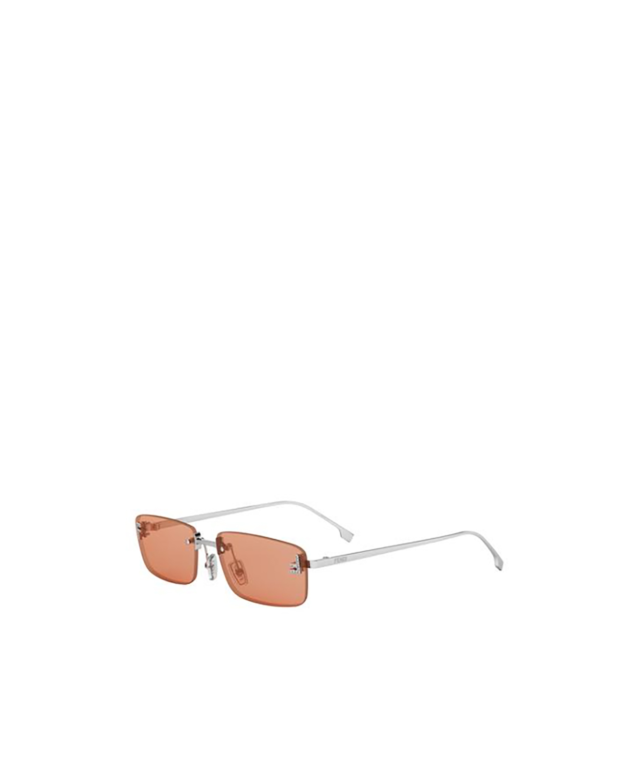 Fendi First Rectangular-frame Crystal-embellished Silver-tone Sunglasses
