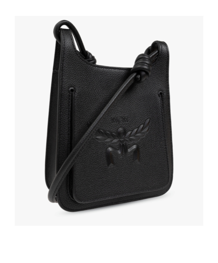 Mcm Logo Shoulder Bag In Black