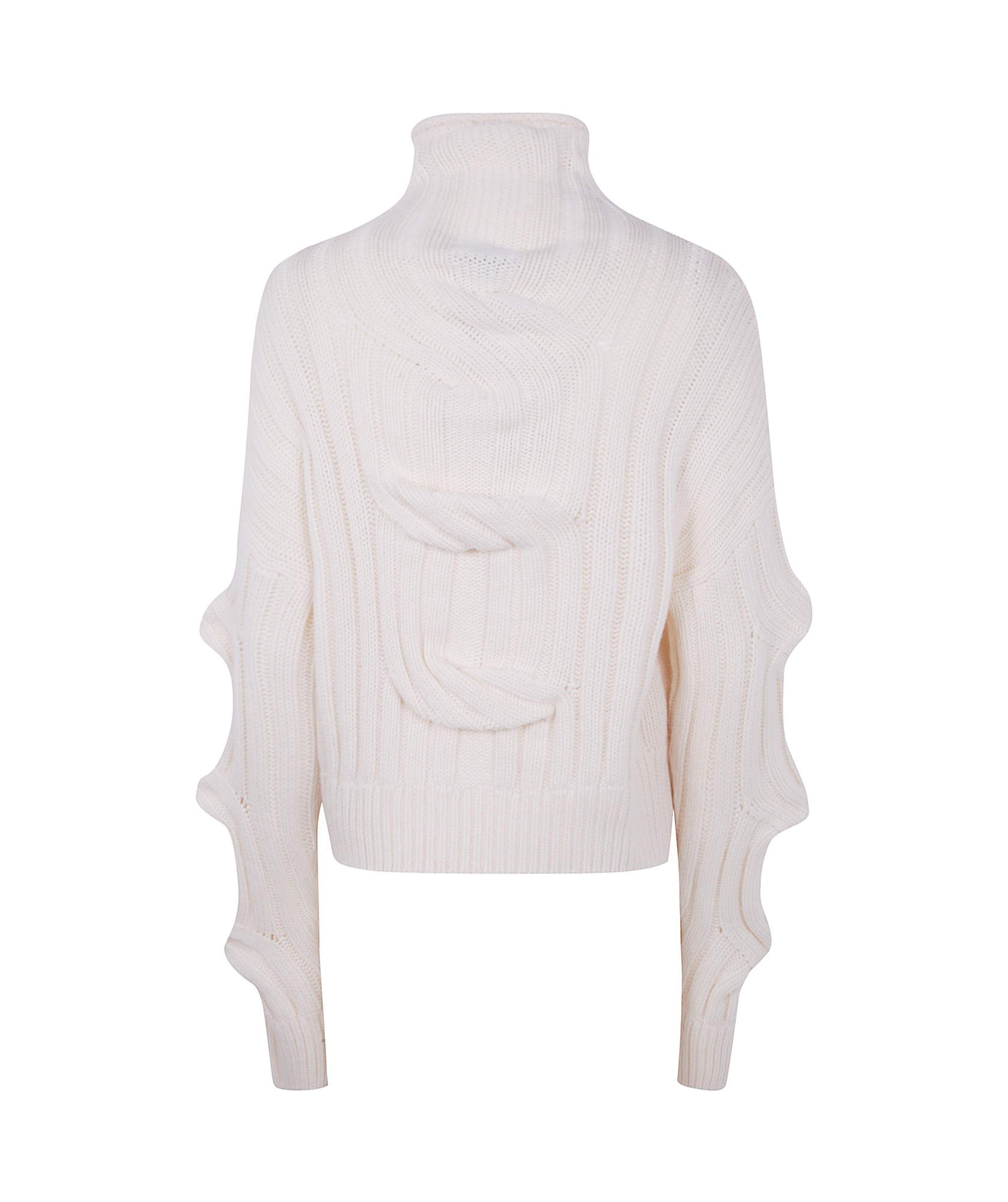 Mrz 3d Braid High Neck Sweater Clothing In White