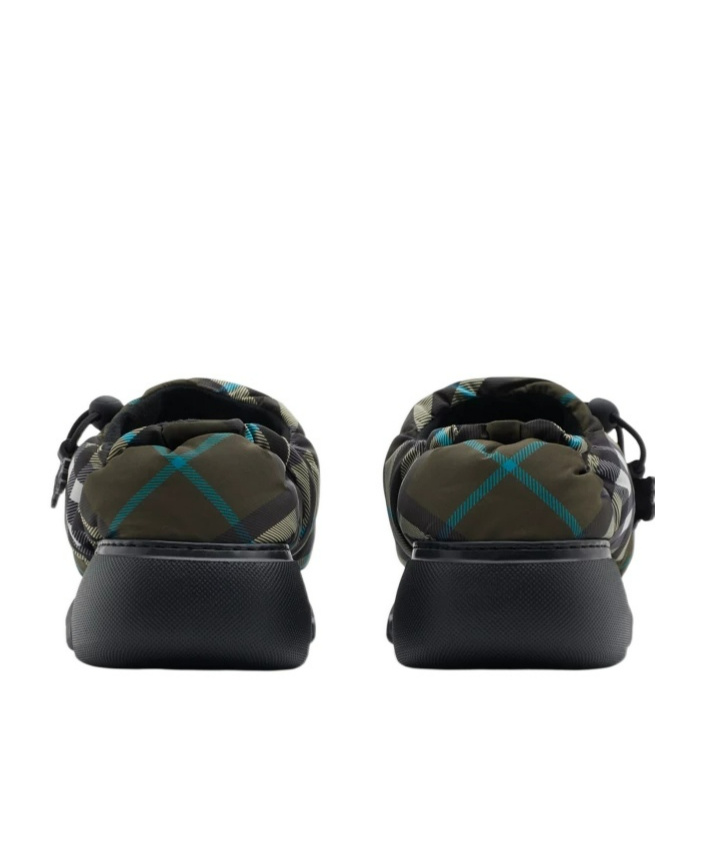 Burberry Men Check Nylon-blend Pillow Mule In Black