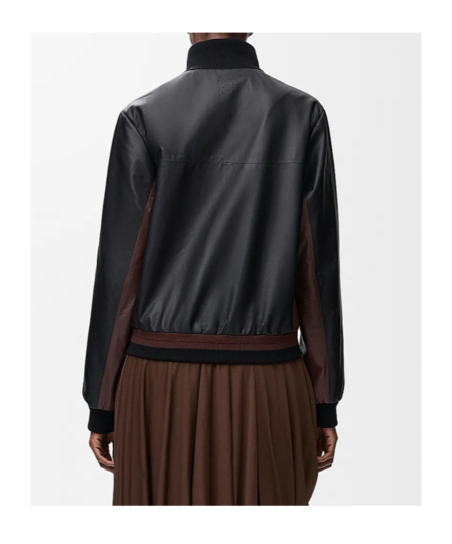 Loewe High Collar Cropped Jacket In Black