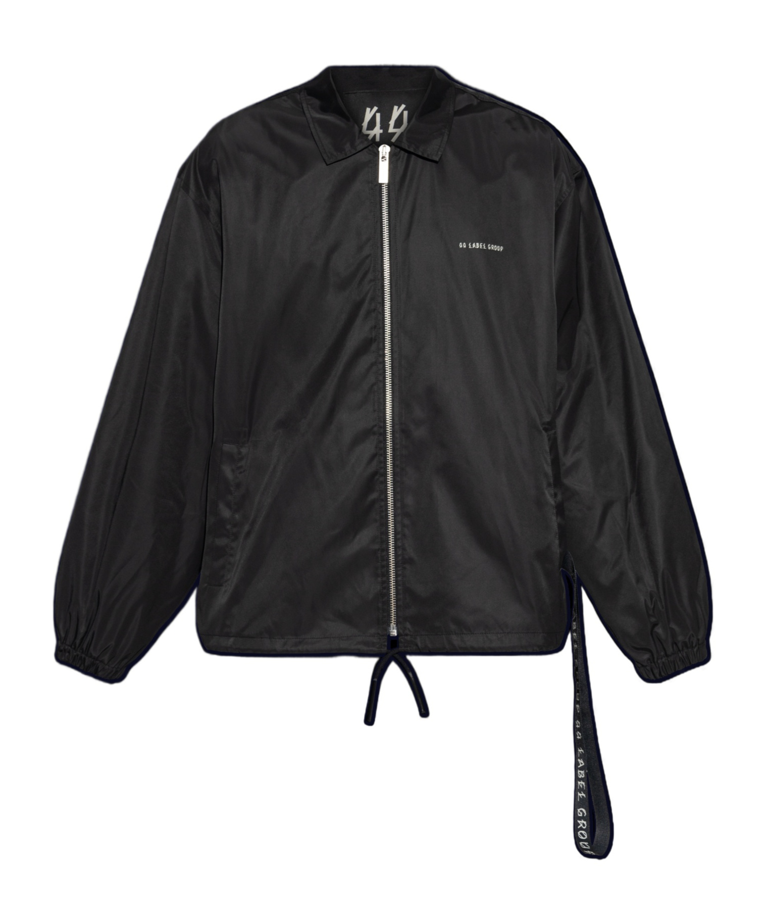 44 Label Group Lapel Long Sleeve Casual Jacket In Black