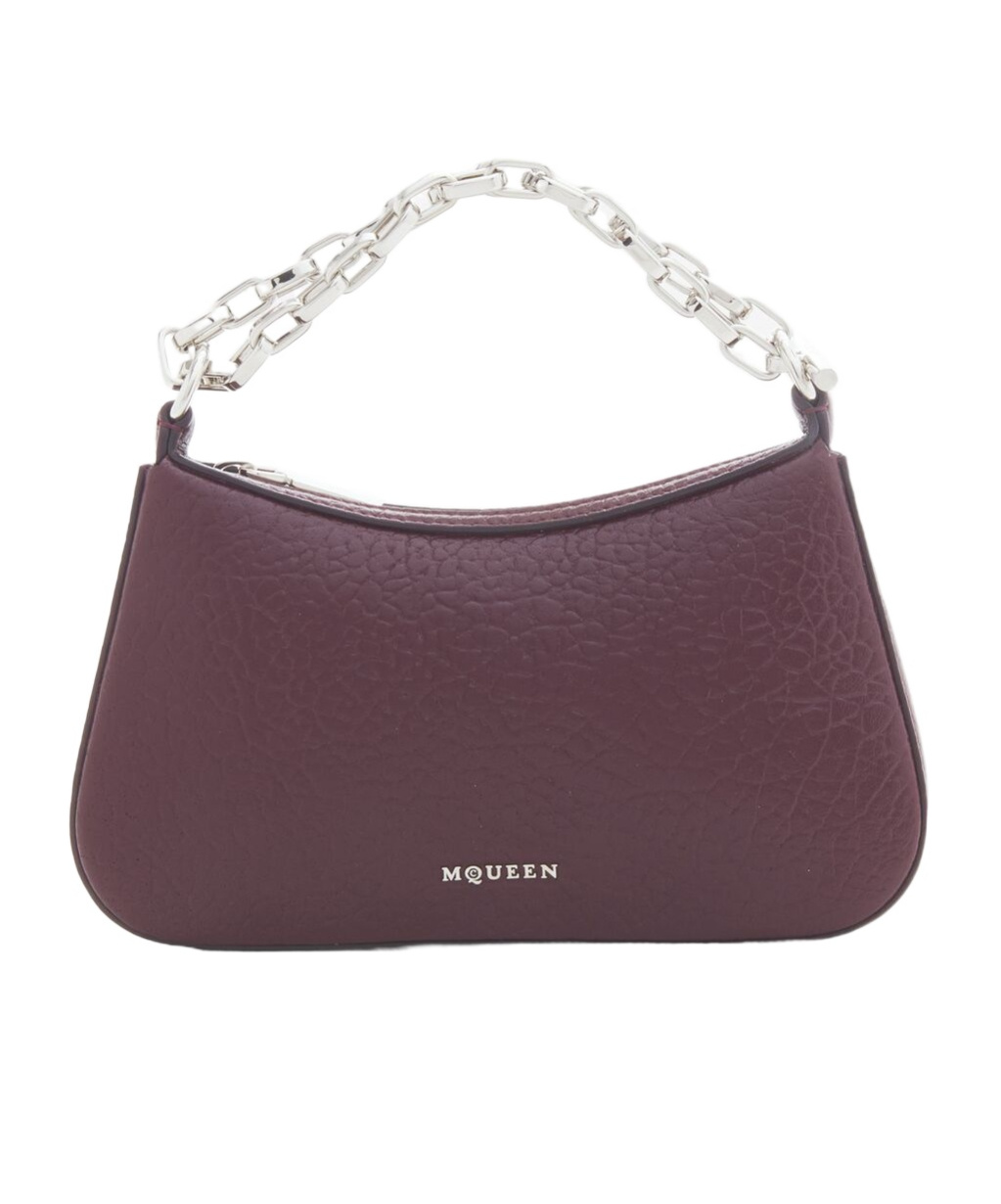 Alexander Mcqueen Mini T-bar Leather Shoulder Bag In Brown