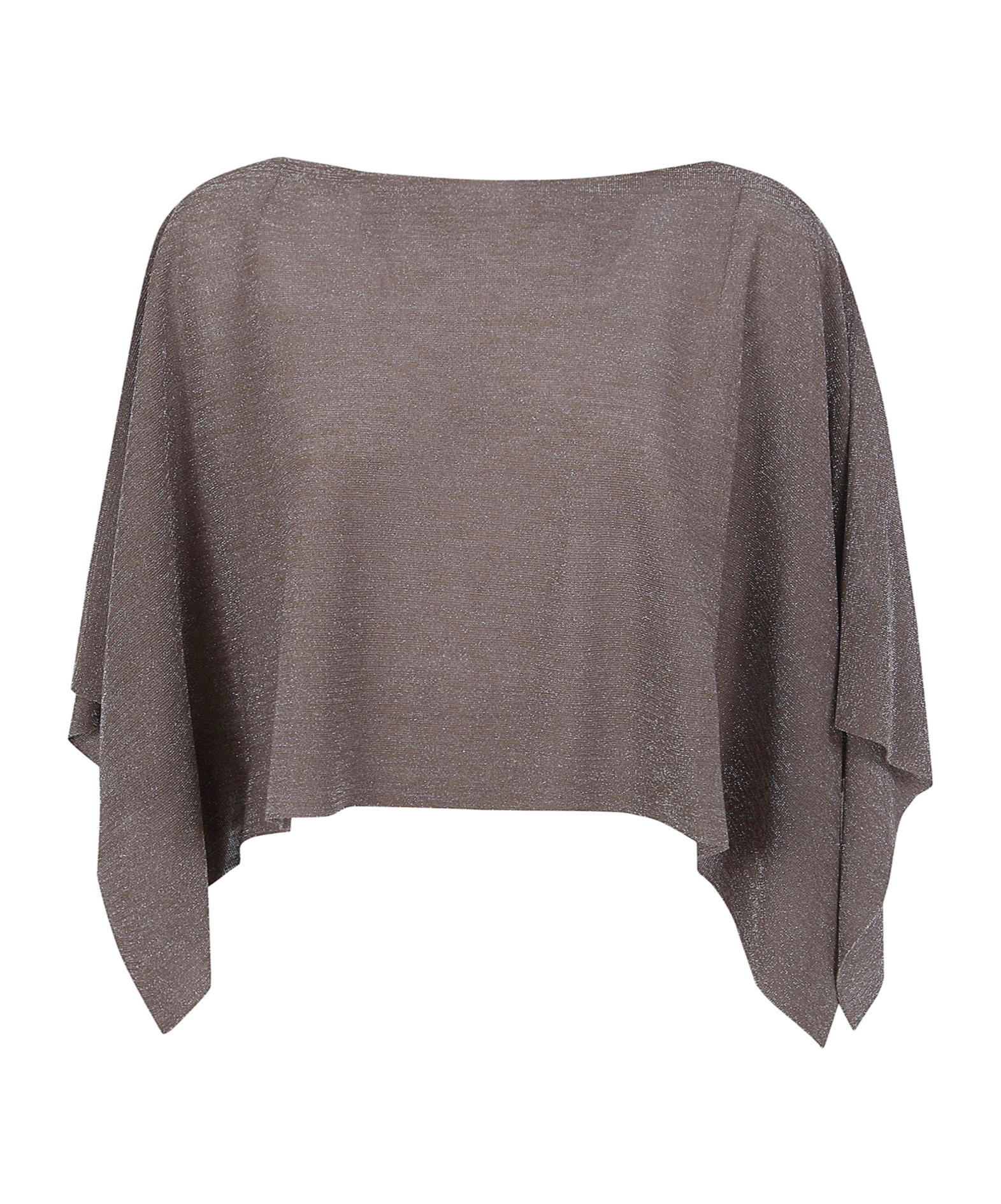 D Exterior D.exterior Metallic Knit Cape In Brown