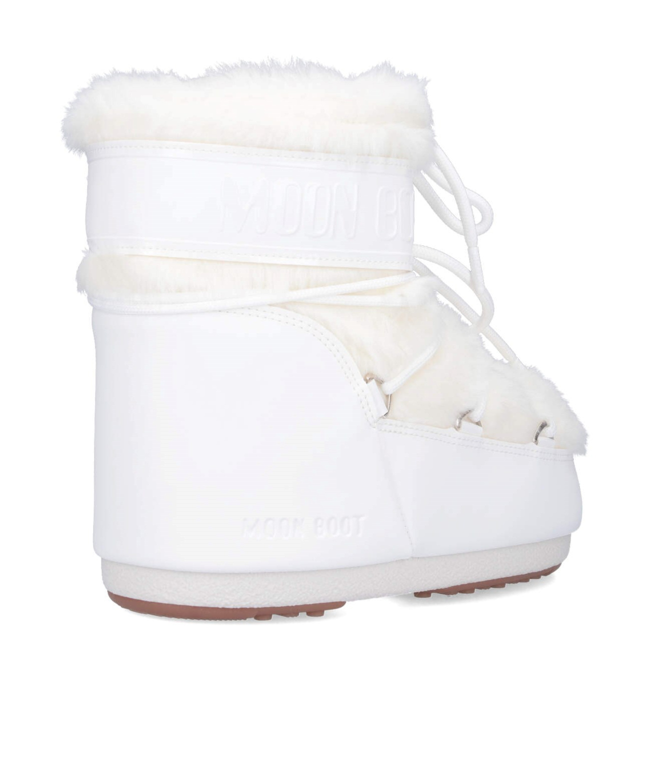Moon Boot Ltrack Monaco Faux Fur-trimmed Shell And Faux Leather Snow Boots In White