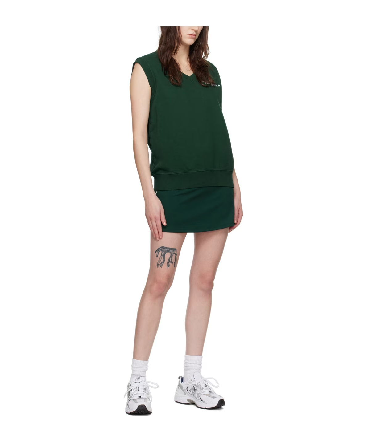 Sporty And Rich Embroidered Cotton-jersey Vest In Green