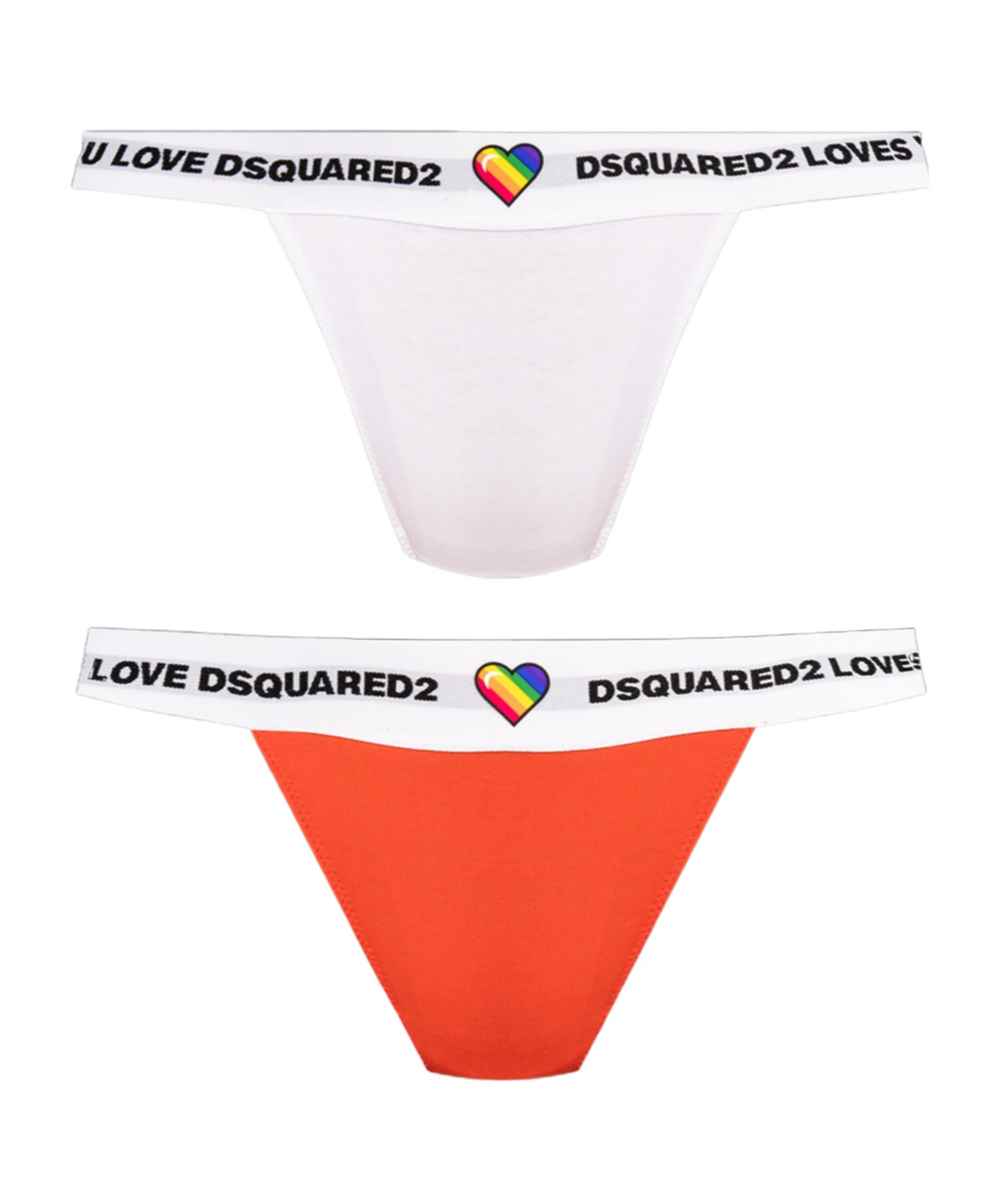 Dsquared2 Two Pieces Of Logo Briefs In White