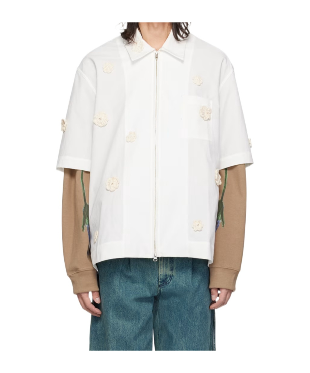 Shop Song For The Mute Floral Patch Shirt