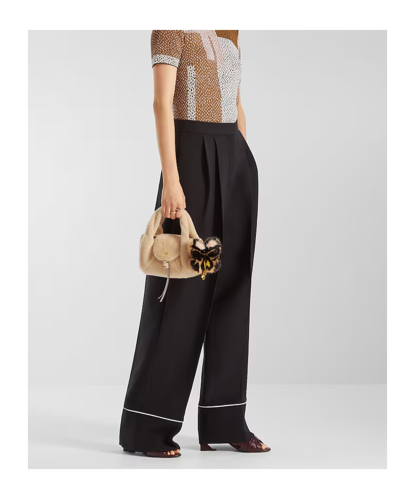 Fendi High-waist Pyjama Trousers In Black