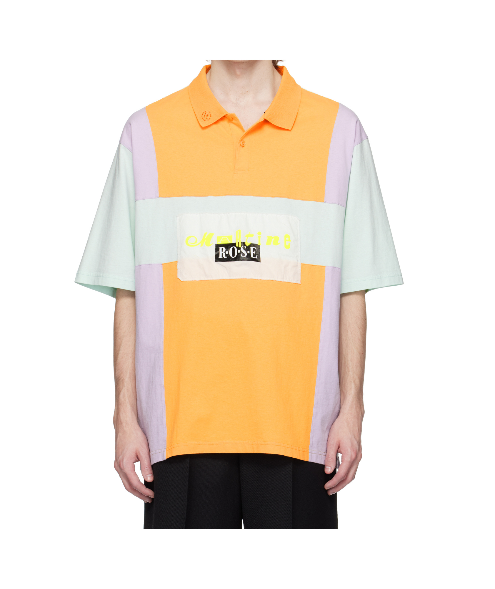 Martine Rose Multiolor Oversized Panelled Polo In Multi-color