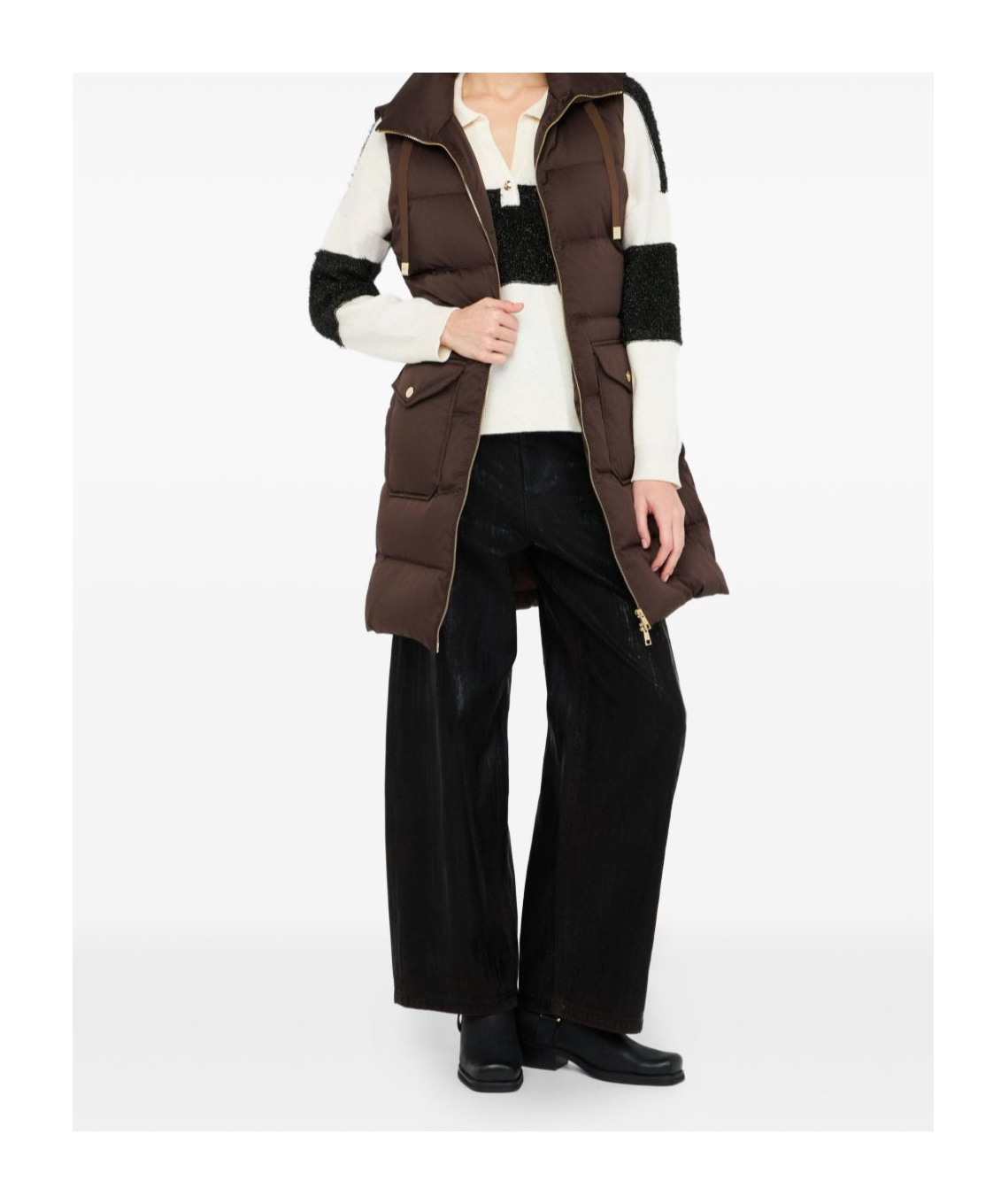 Liu •jo Flared Jeans With Coated Detailing In Black