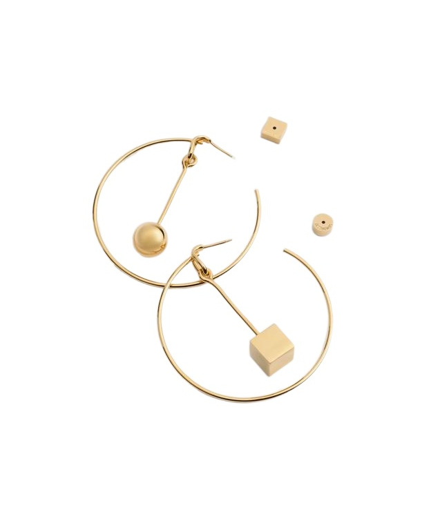 Shop Jacquemus Hoop Earrings In Yellow