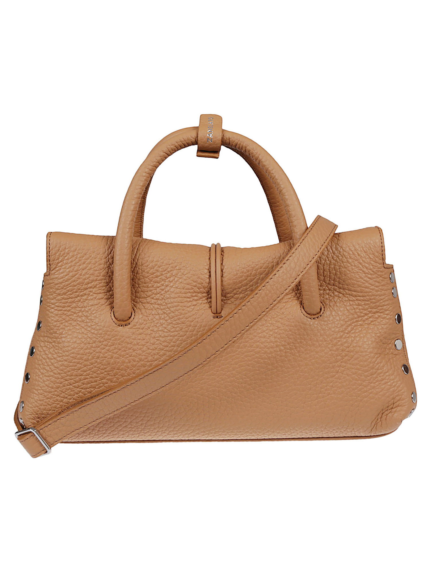 Zanellato Structured Leather Handbag With Metallic Clasp In Brown