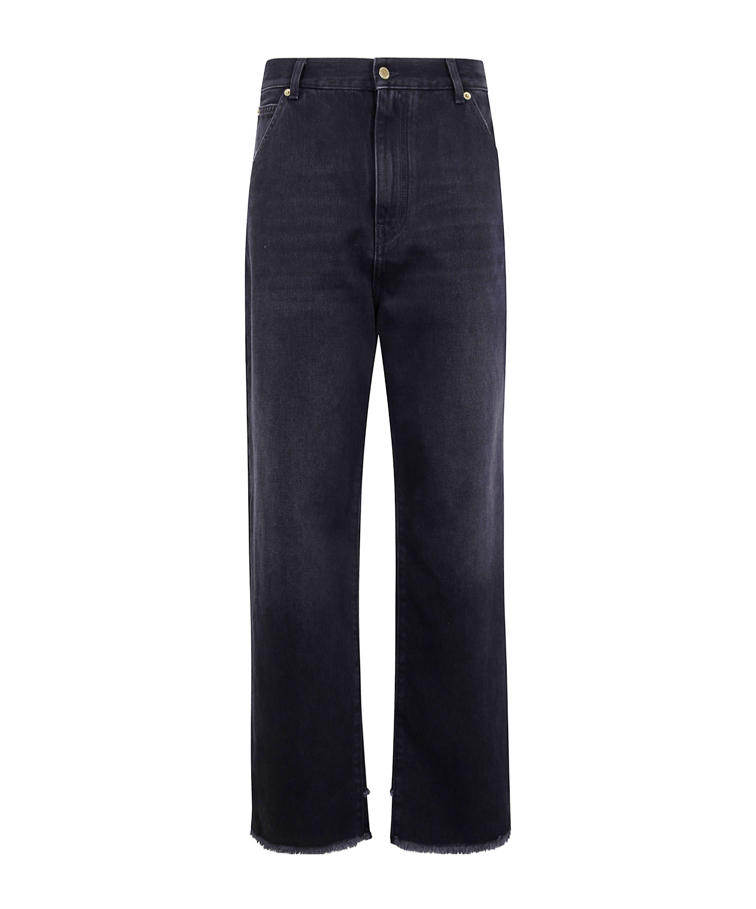 Darkpark Loose Fit Denim Trousers With Belt Detail In Black