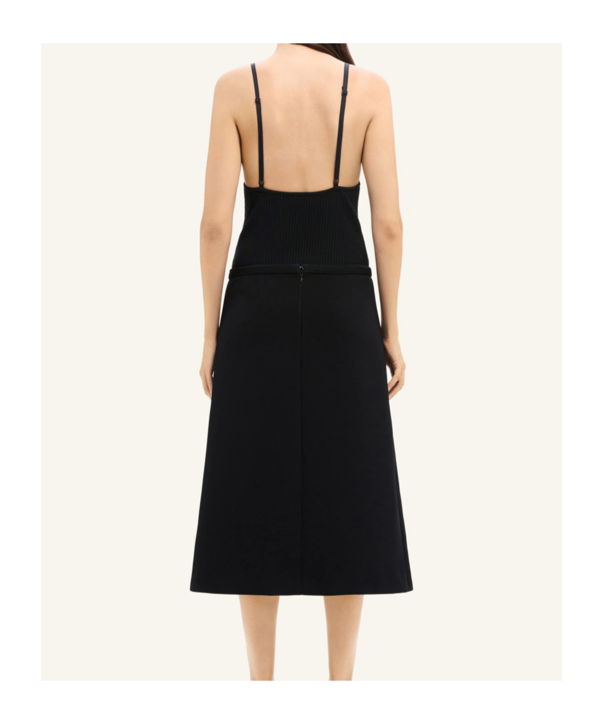 Courrèges Midi Twill Skirt With Zipper In Black