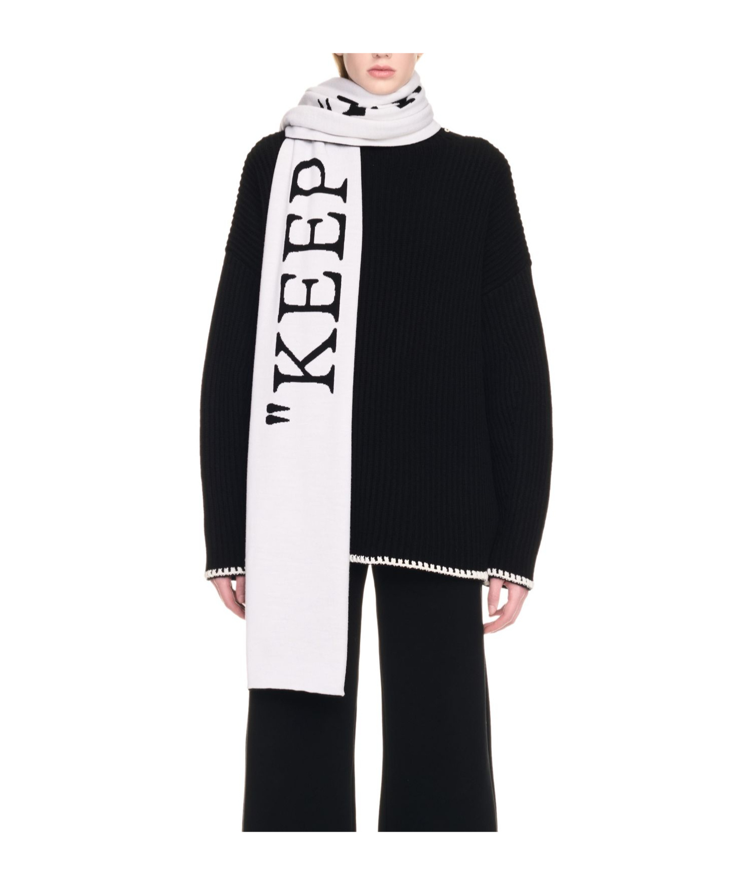 Off-white Double-sided Scarf In Black