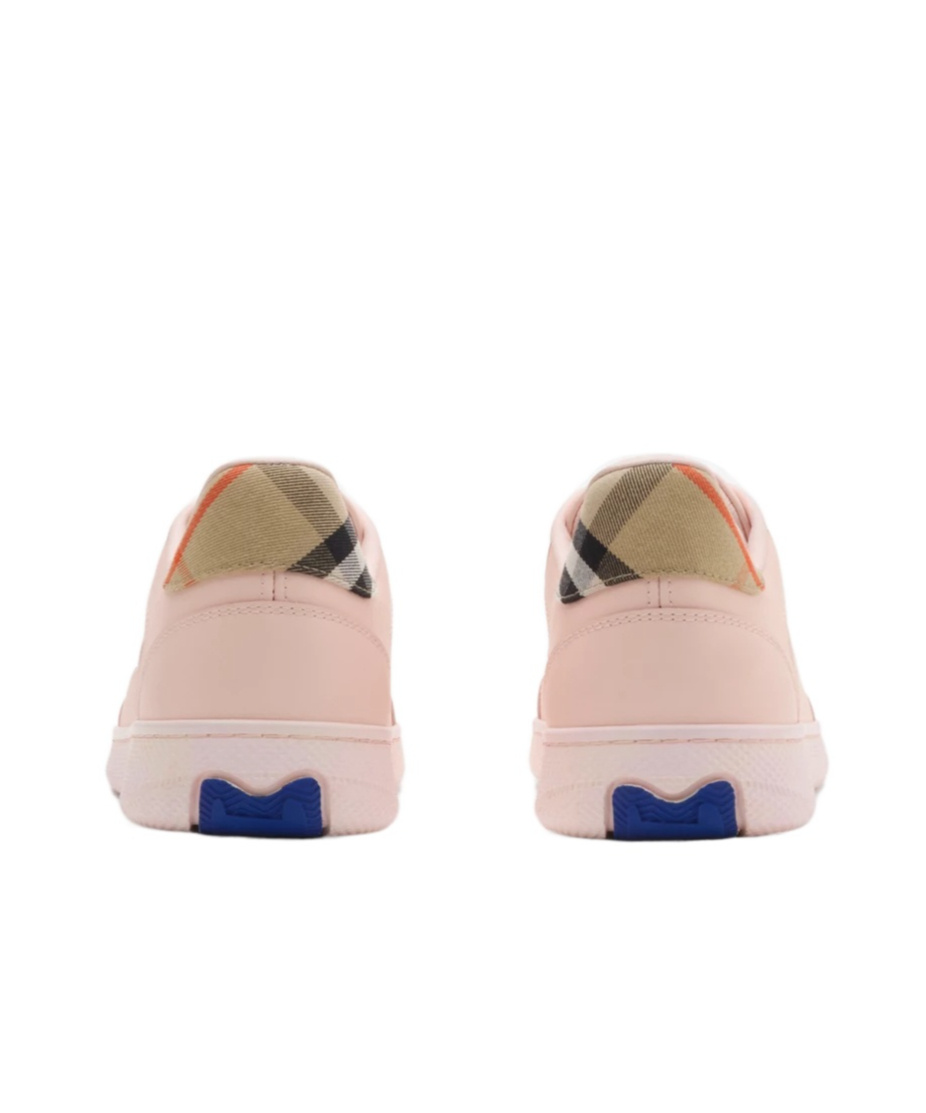 Burberry London Leather And Check Terrace Women S Sneakers In Pink