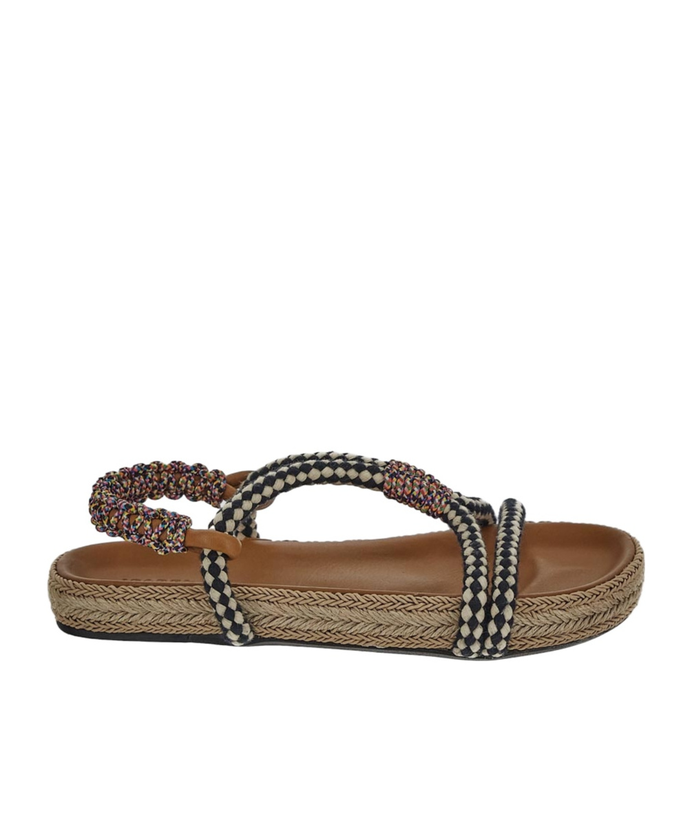 Shop Isabel Marant Round Toe Flat Sandals In Beige