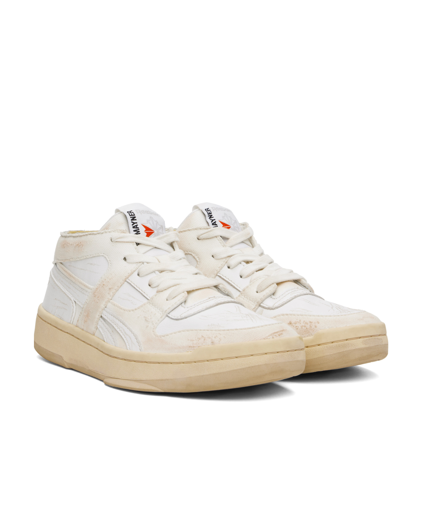 Hed Mayner Round Head Low-cut Sneakers In White