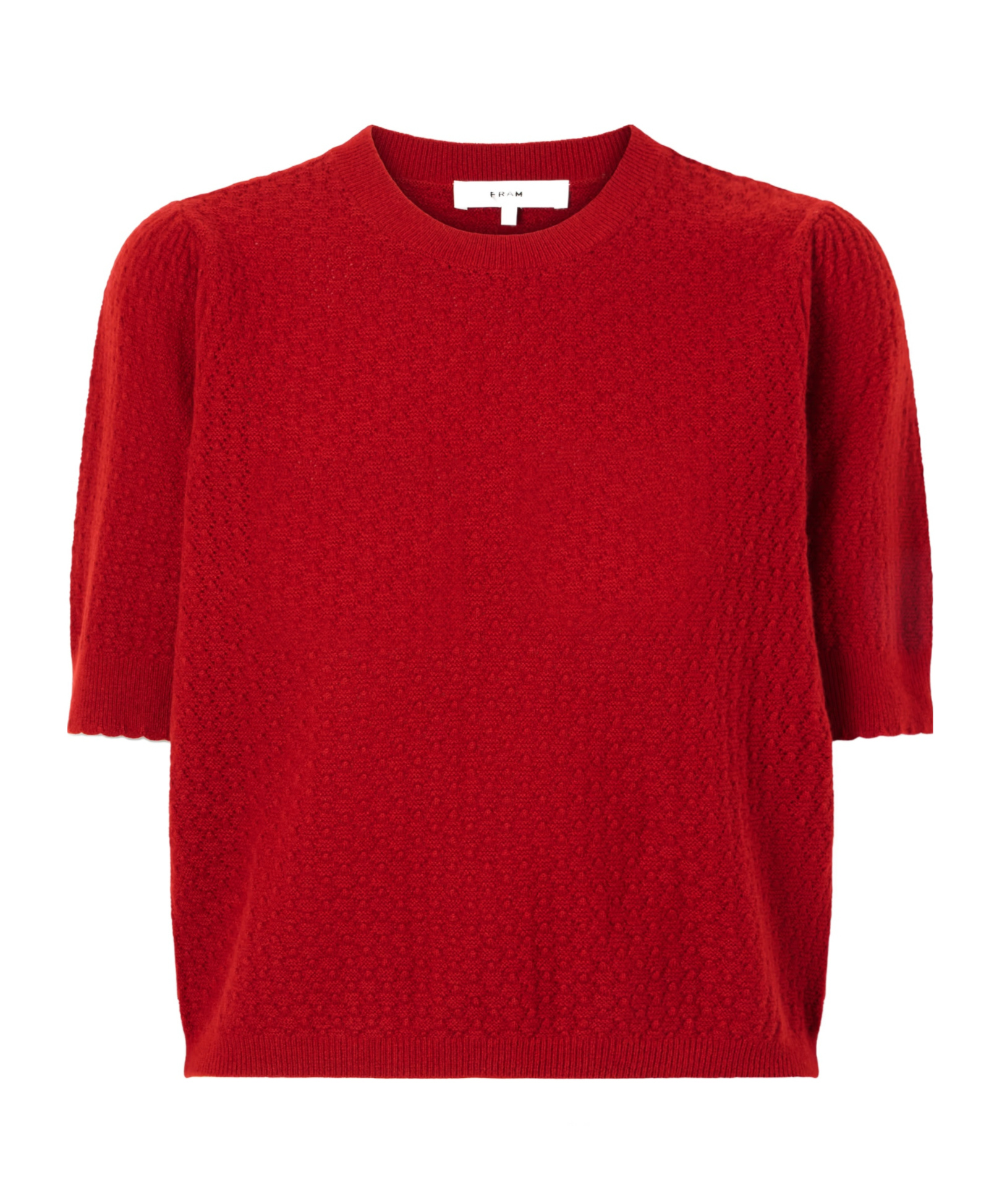 Frame Short Sleeve Knit Top In Red
