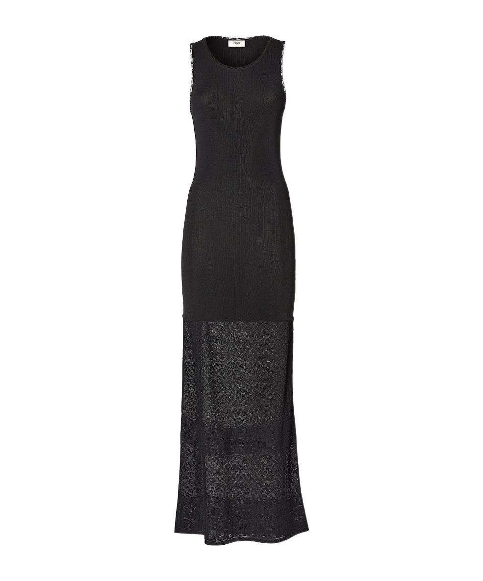Fendi Black Viscose And Cotton Dress