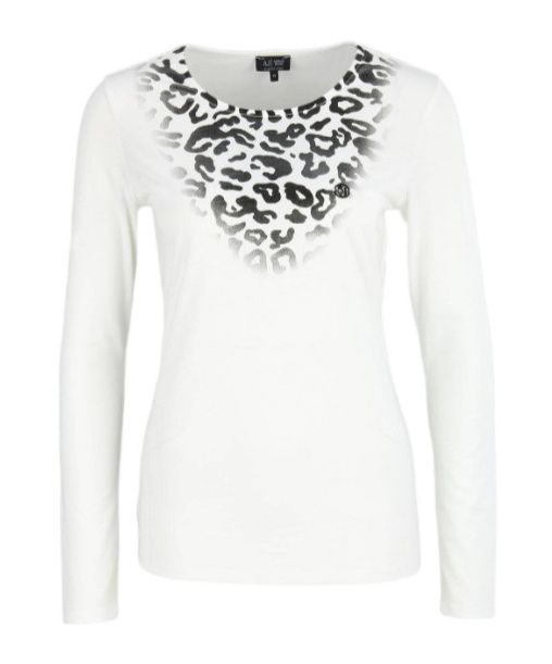 Armani Jeans Round Collar And Long-sleeved T-shirt In White