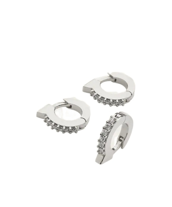 Ferragamo Crystal Inlaid Earrings In White