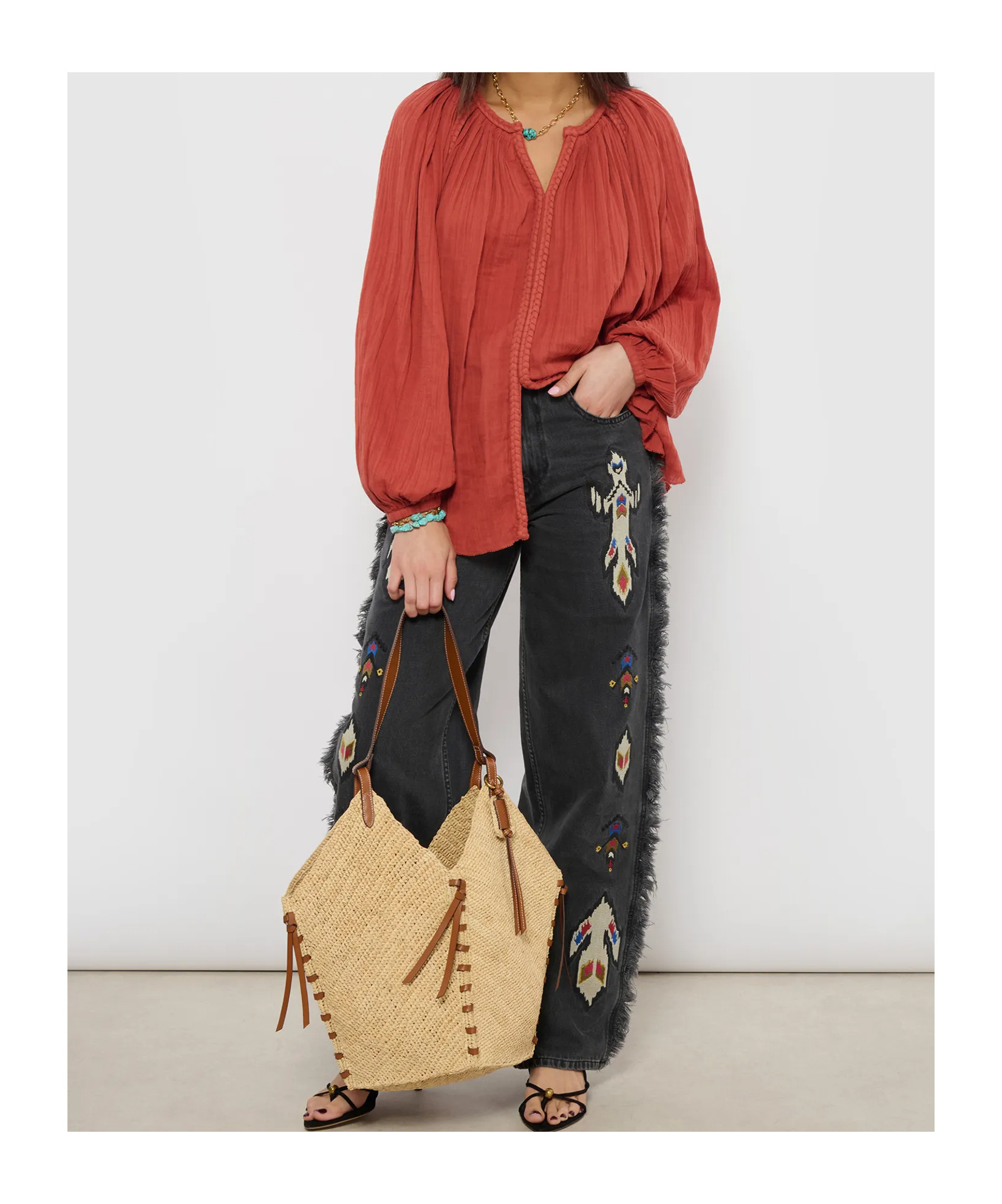 Isabel Marant Crew Neck Top In Red